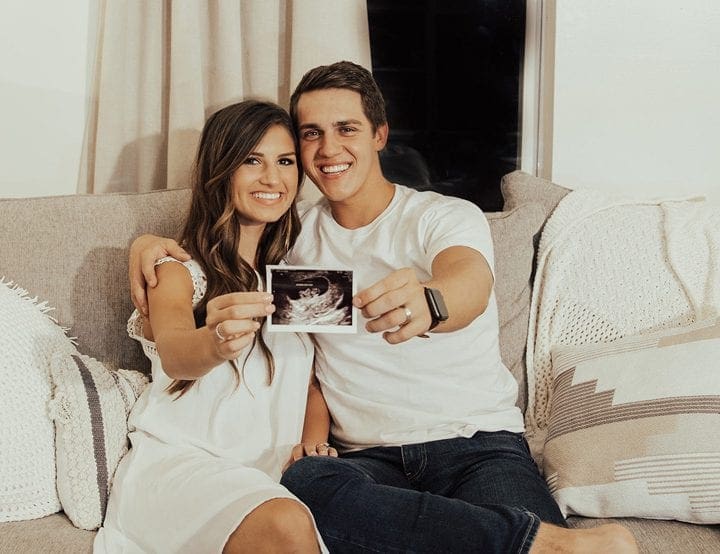 Carlin Bates and Evan Stewart pregnancy announcement