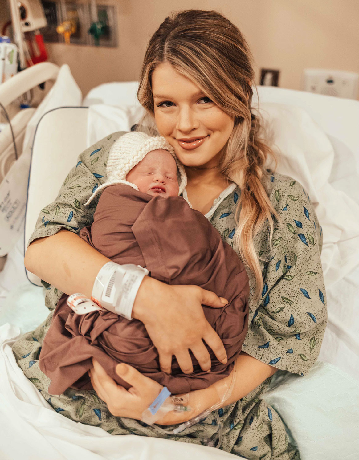 Josie Bates Balka, husband Kelton Balka, and newborn baby girl Hazel Sloane Balka