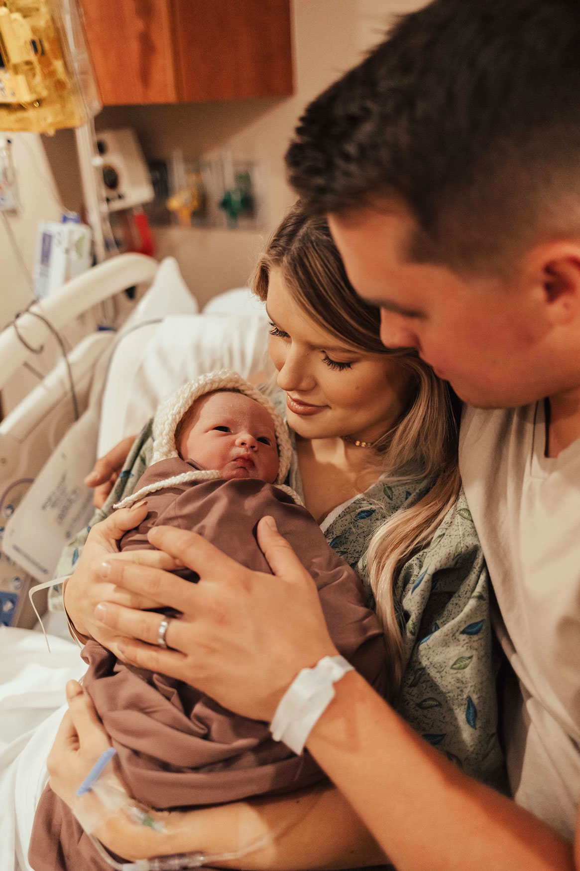 Josie Bates Balka, husband Kelton Balka, and newborn baby girl Hazel Sloane Balka